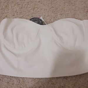 White leather tube top